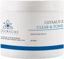 Glysal-5-2-5ad12523384cc a bottle of Nouriche bP10 clarifying cleanser pads.